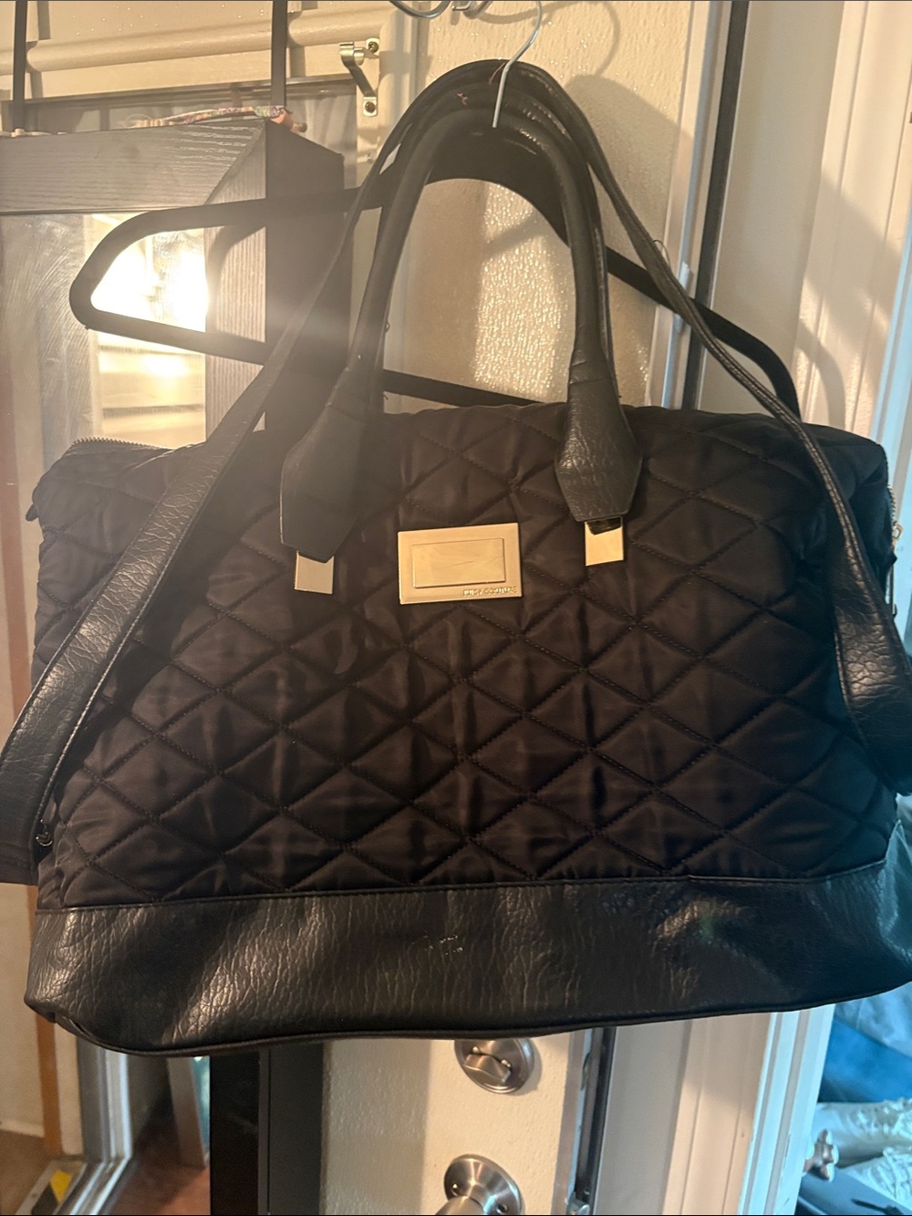 Juicy Couture Quilted Black Tote with Gold Plaque